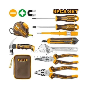 INGCO 9 Piece Hand Tool Set - Silver