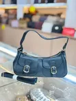 Black Faux-Leather Shoulder Bag - 1