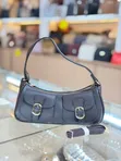 Black Faux-Leather Shoulder Bag - 3