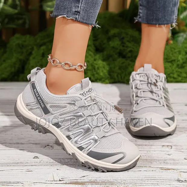 Women's Dark Grey & Beige Casual Sneakers - 1