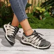 Women's Dark Grey & Beige Casual Sneakers - 2