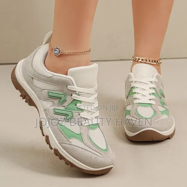 Women's Grey Colorblock Retro Casual Sneakers - 1