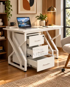 Modern 1.2m Brown Workstation Desk - Heavy Duty