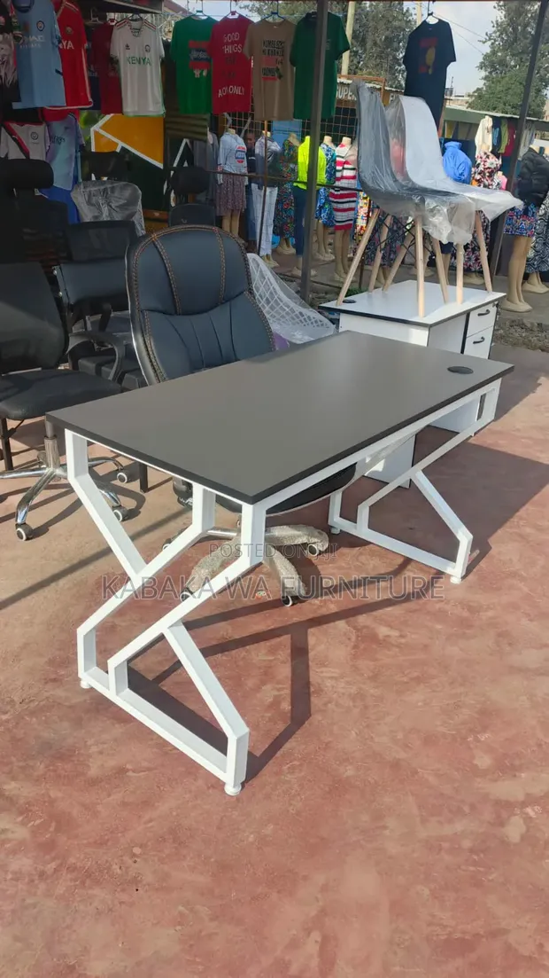 Office Desk 120cm with Drawers - Professional Home Office Ready - 1