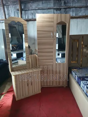 Cream Dressing Mirror and 2-Door Wardrobe