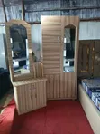 Cream Dressing Mirror and 2-Door Wardrobe - 1
