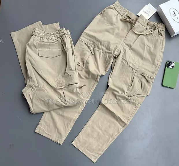 Unisex Cargo Pants - Soft Cotton Denim - 1