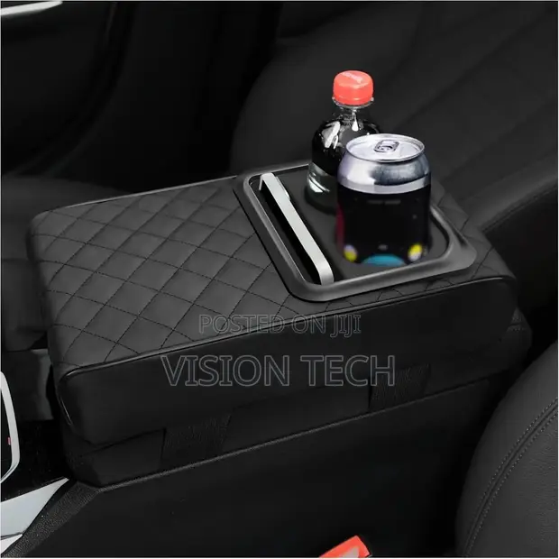 Universal Car Armrest with Cup Holders & Storage - 1