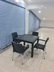 Rattan Side Bar and Restaurant Plastic Table and Chairs - 1
