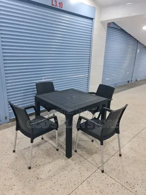Modern Black Dining Table and 4 Chairs