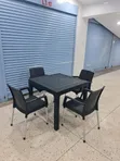 Modern Black Dining Table and 4 Chairs - 1