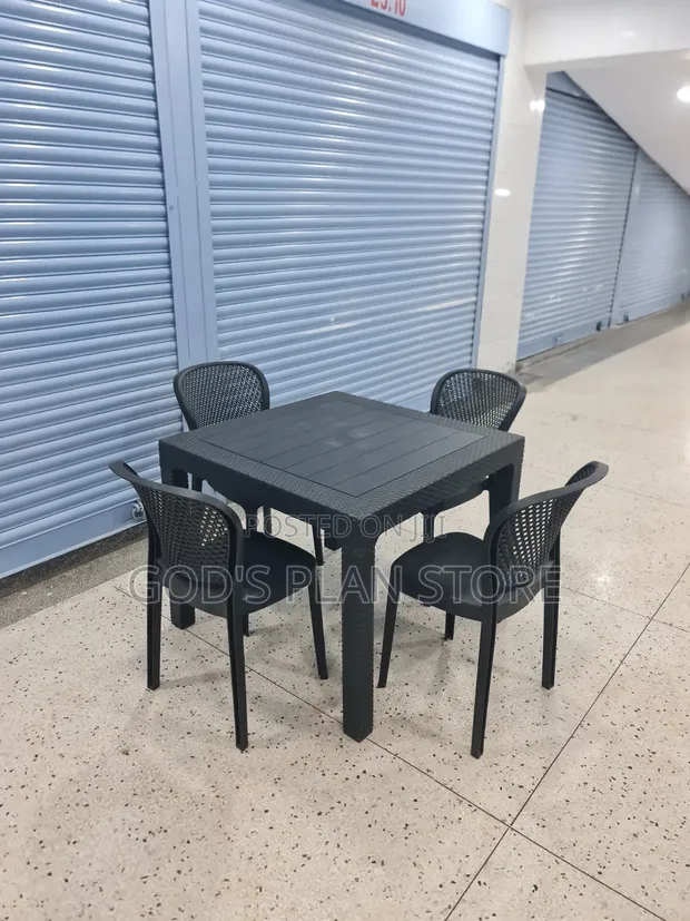 Outdoor/Indoor Dining Plastic Table and Chairs - 1