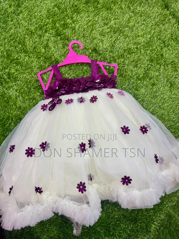 77kids Bobble Dress with Purple Flowers - 1