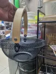 Black Wire Mesh Fruit Basket with Wooden Handle - 3