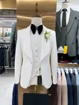 Pure White Groom Suit Set - 2