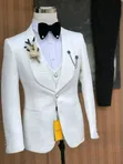 Pure White Groom Suit Set - 3