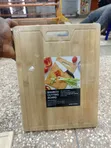 Rectangular Natural Bamboo Cutting Board with Handle - 1