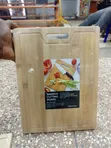 Rectangular Natural Bamboo Cutting Board with Handle - 3
