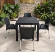 All Black Plastic Patio Table and 4 Chairs - 1