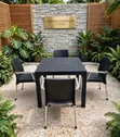 All Black Plastic Patio Table and 4 Chairs - 2