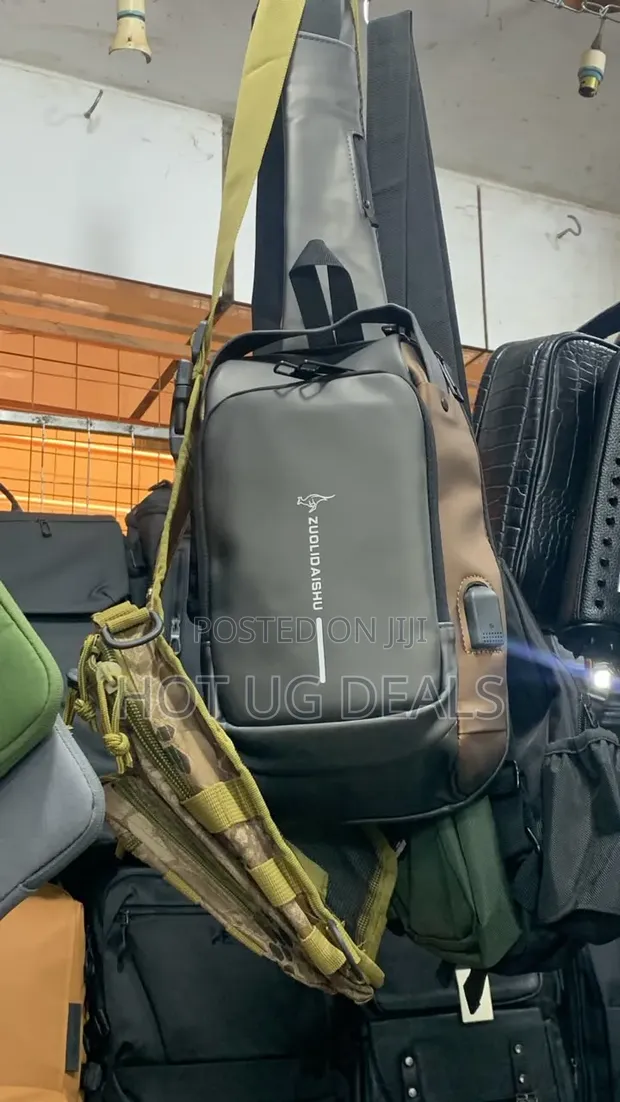 Crossbody Travel Chest Pack with USB Charger & Lock - 1