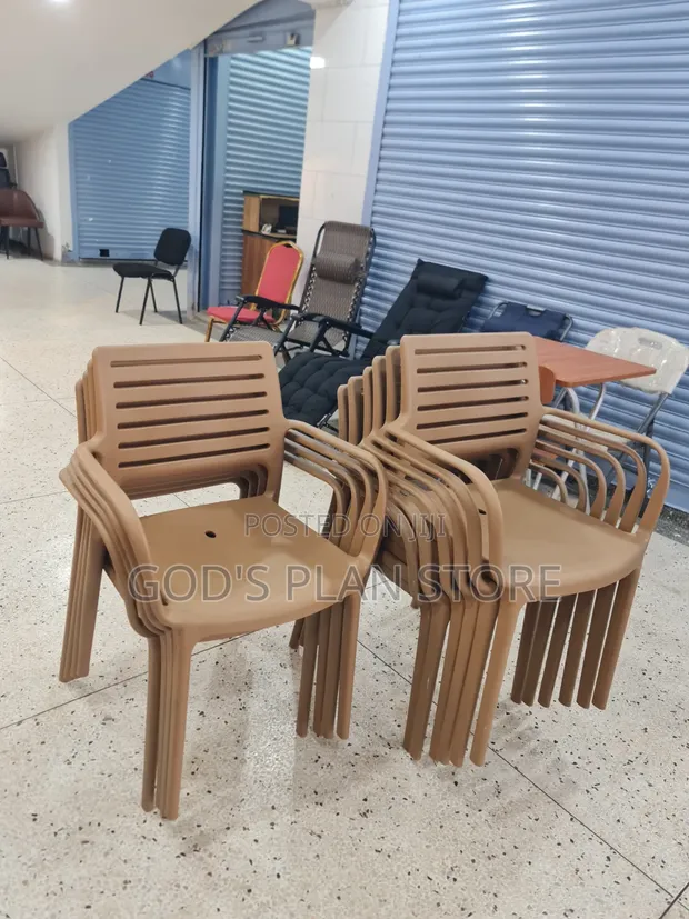 Brand New Extort Outdoor Plastic Chairs (Brown) - 1