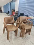 Brand New Extort Outdoor Plastic Chairs (Brown) - 1