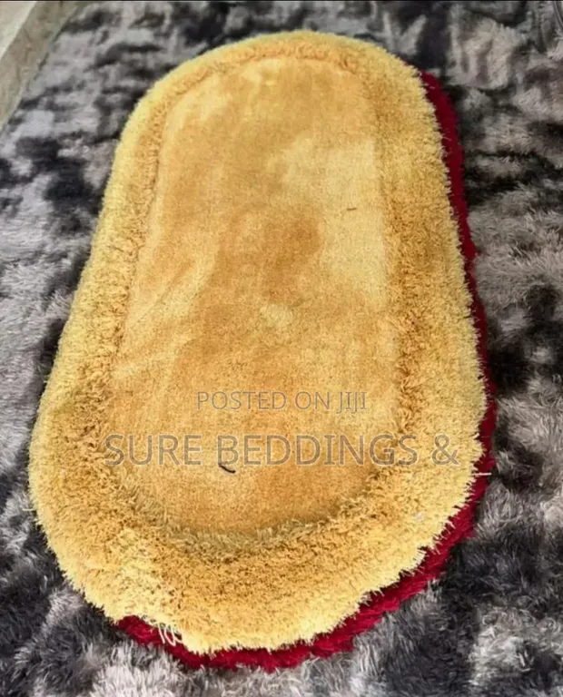 Golden Oval Bedside Rug / Door Mat - 1