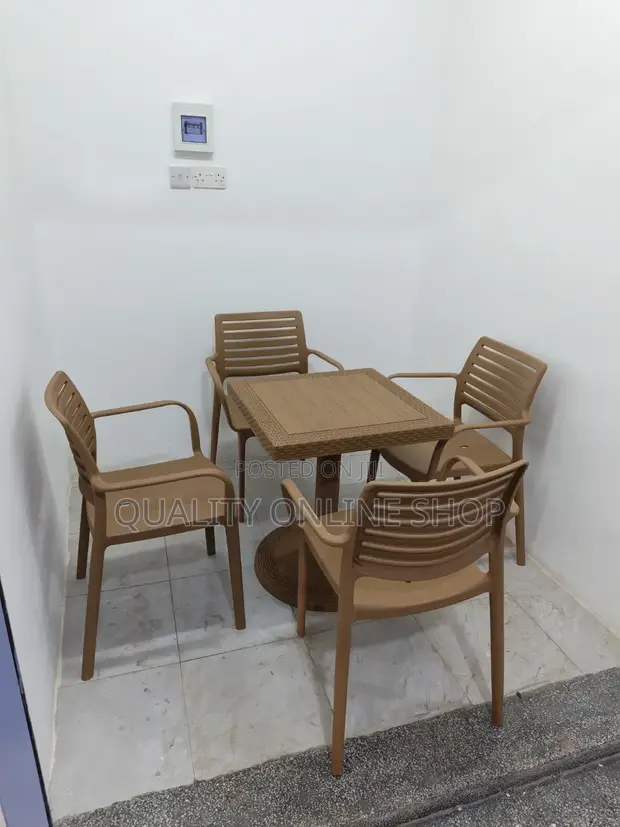 Plastic Dining Table and 4 Chairs - 1