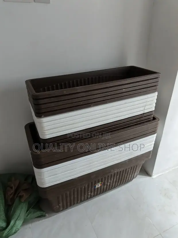 Extra Large Rectangular Plastic Flower Pots - 1