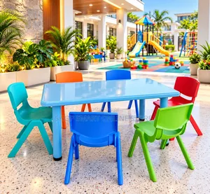 Modern Kids Plastic Study Table and Chairs Set