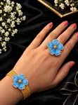 Elegant Floral Bracelets - Gold Finish - 2