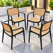 Stackable Plastic Chairs with Armrests (Brand New) - 1