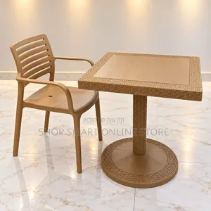 Modern Stackable Plastic Dining Table and Chair Set