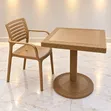 Modern Stackable Plastic Dining Table and Chair Set - 1