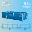 Large Rectangular 3m Metal Frame Swimming Pool - 3
