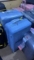 Large Rubber Suitcase - Blue - 2