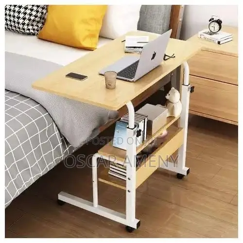 Adjustable Laptop Table with Rollers - 1