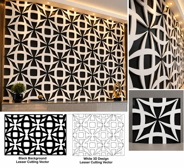 Bold Curved Star 3D Geometric Wall Panels - 1