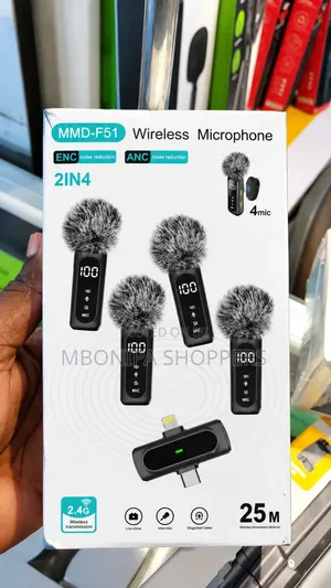 4-in-1 Wireless Lapel Microphone with LED Display