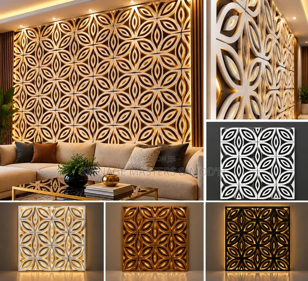 Petal Floral 3D Decorative Wall Panels with Backlighting - 1