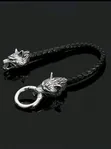 Men's Punk Wolf Head Viking Leather Bracelet (19/21/23cm) - 2
