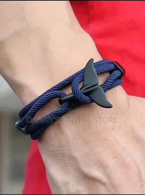 Oceanic Anchor Whale Tail Braided Rope Bracelet