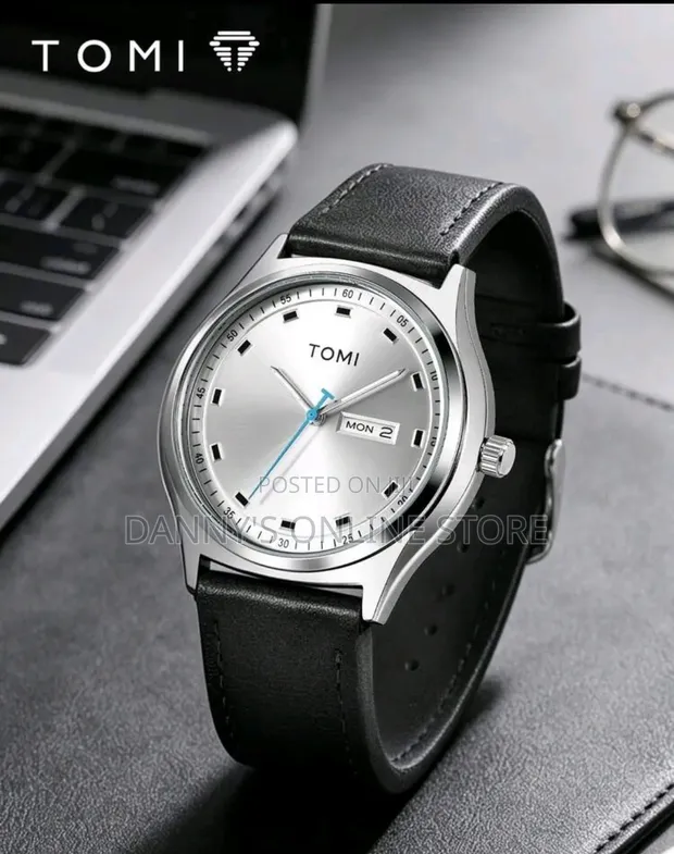 Tomi Men's Dual Calendar PU Leather Watch - 1