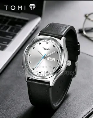 Tomi Men's Dual Calendar PU Leather Watch