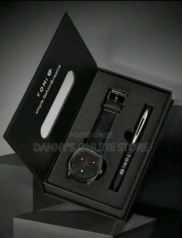 Tomi Men's Quartz Calendar Watch with Pen Set - 1