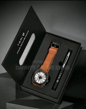 Tomi Men's Geometric Calendar Wristwatch
