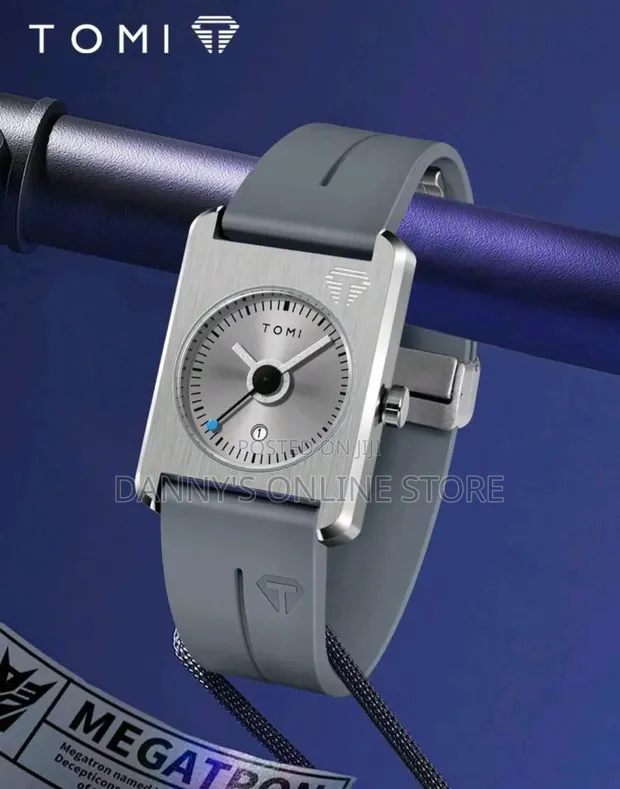 Tomi Men's Square Silicone Strap Quartz Watch - 1