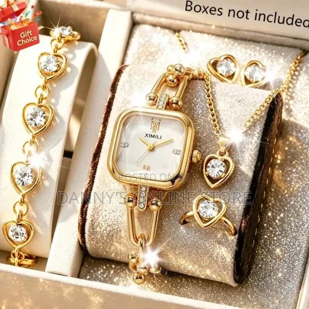 6PCS Women's Luxury Watch & Jewelry Set - 1