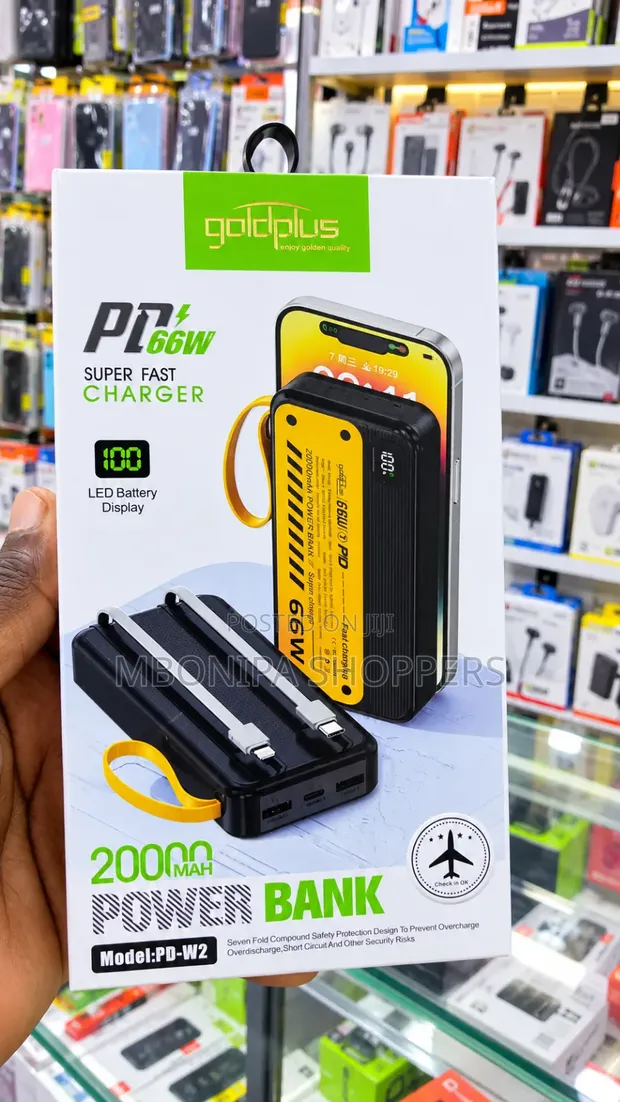 22.5W Fast Charging Power Bank with Built-in USB-C & iPhone Cables - 1